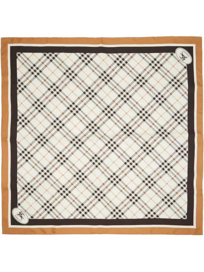 Burberry Burberry Knight Stamp チェック シルク スカーフの商品画像