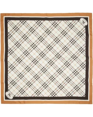 Burberry Knight Stamp チェック シルク スカーフ - サムネイル1