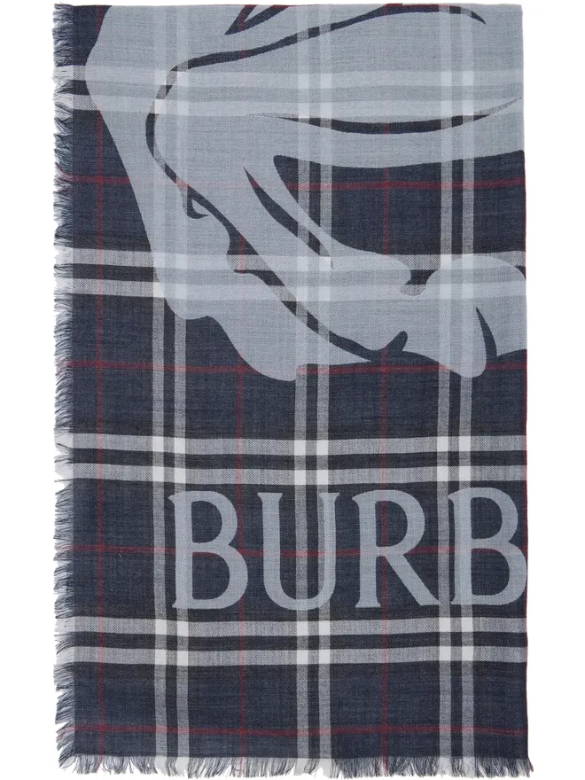 Burberry Burberry Wide EKD チェック ウール シルク ストールの商品画像