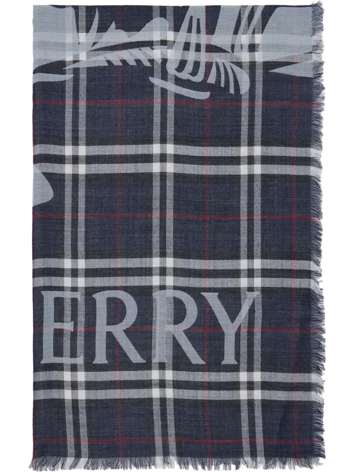 Burberry Wide EKD チェック ウール シルク ストール - 画像2