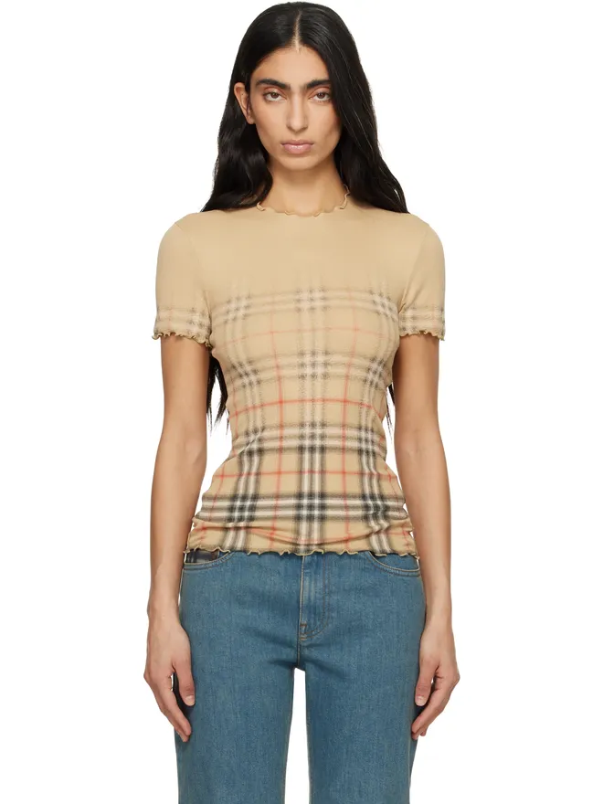 Burberry Burberry Gradient Check ストレッチ コットン Tシャツの商品画像