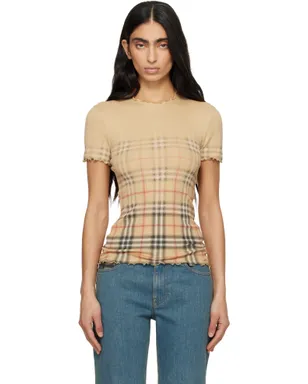 Burberry Gradient Check ストレッチ コットン Tシャツ - サムネイル1