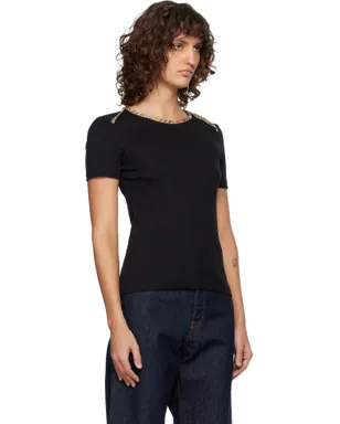 Burberry チェックトリム ストレッチ コットン Tシャツ - サムネイル2