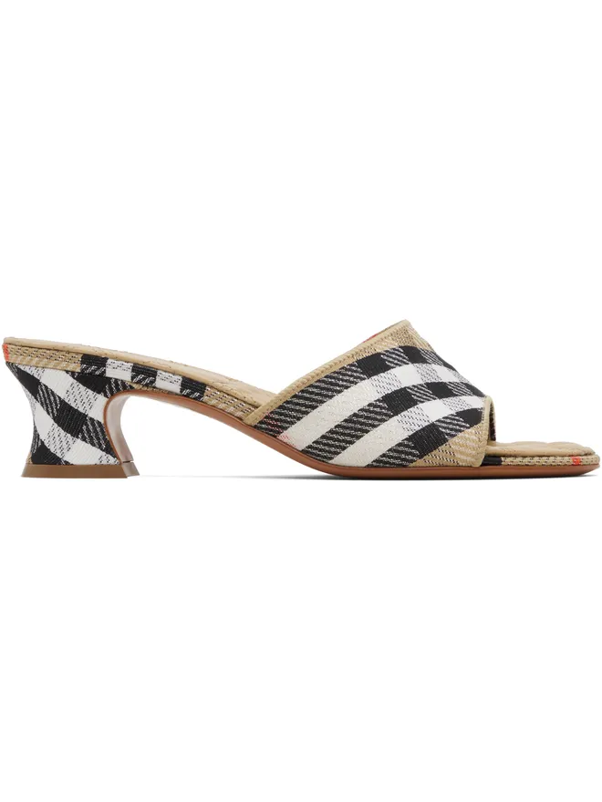 Burberry Burberry Sloan チェック ミュール ヒールサンダルの商品画像