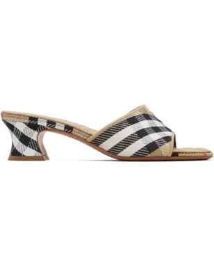 Burberry Sloan チェック ミュール ヒールサンダル - サムネイル1