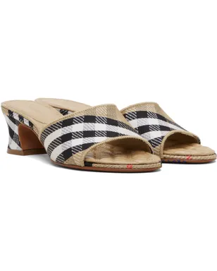 Burberry Sloan チェック ミュール ヒールサンダル - サムネイル4
