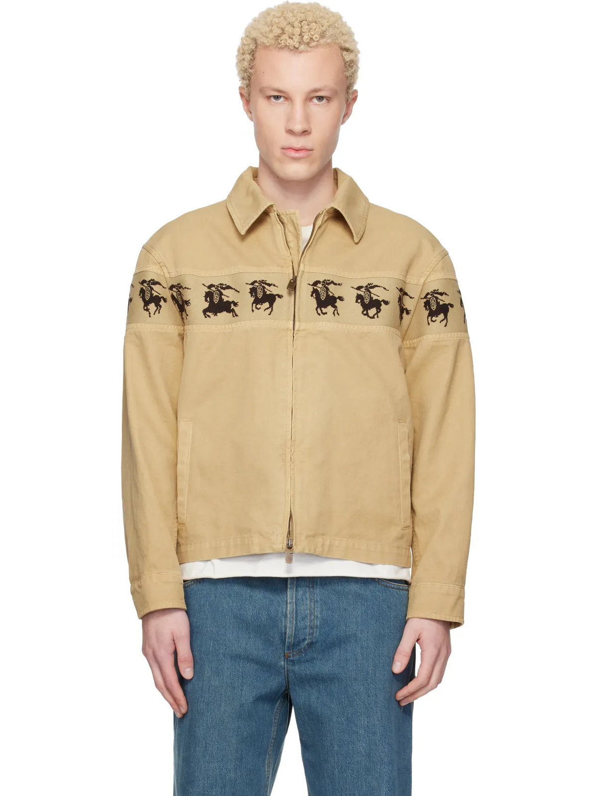 Burberry Galloping Knight コットン キャンバス ジャケット - 画像1