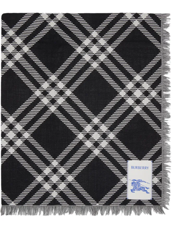 Burberry Burberry ワイド チェック ウールシルク マフラーの商品画像