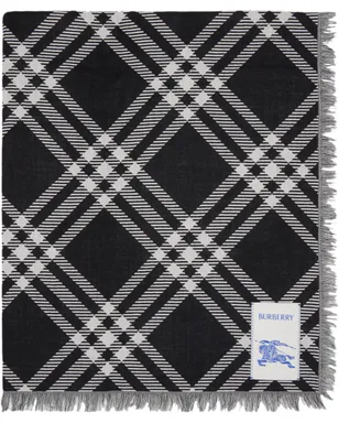 Burberry ワイド チェック ウールシルク マフラー - サムネイル1