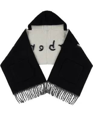 Burberry ロゴ アルパカウール ブレンド フード マフラー - サムネイル1