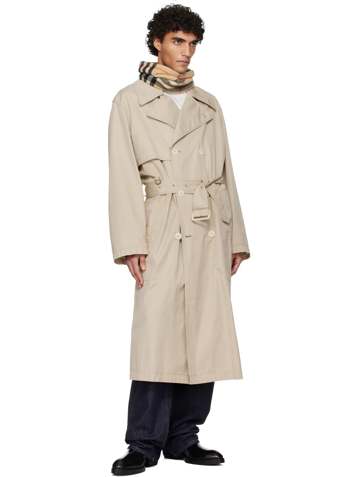 Burberry カシミヤ チェック スヌード - 画像3