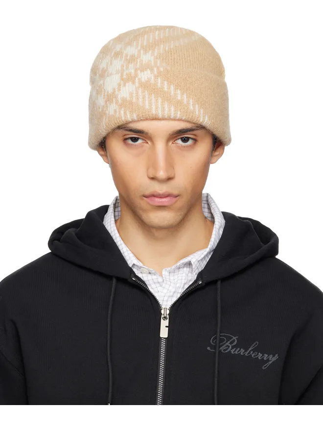 Burberry Burberry チェック モヘア ウールブレンド ビーニーの商品画像