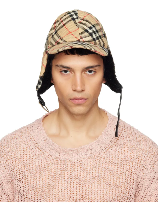 Burberry Burberry チェック ウール トラッパ― ハットの商品画像