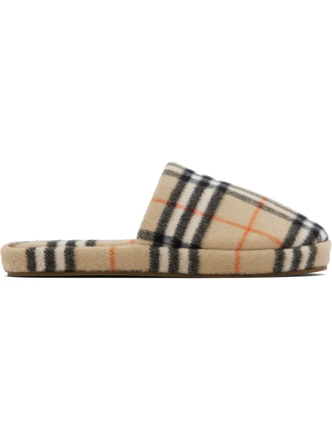 Burberry Burberry チェック ウールブレンド スリッパの商品画像