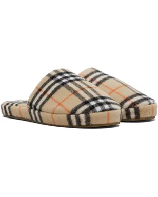 Burberry チェック ウールブレンド スリッパ - サムネイル4
