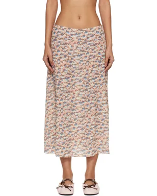 Marni Anemones Print クレープデシン フルイド ミディアムスカート - サムネイル1