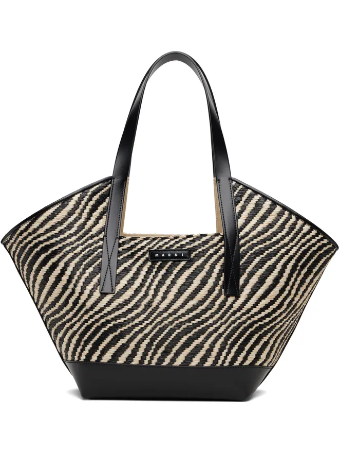 Marni Marni スモール Raffia-Effect Waves トートバッグの商品画像