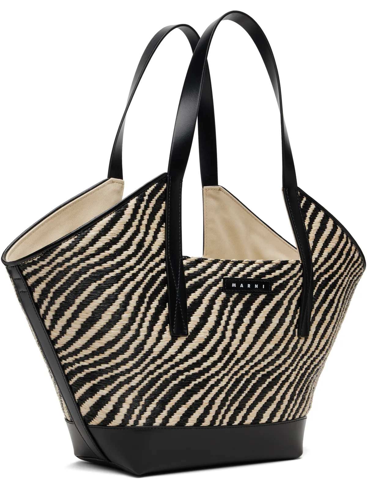 Marni スモール Raffia-Effect Waves トートバッグ - 画像2