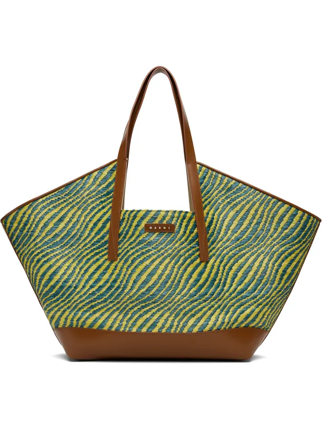 Marni Marni Raffia-Effect Waves トートバッグの商品画像