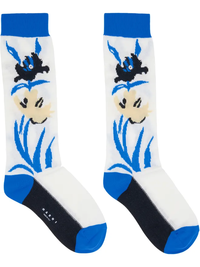 Marni Marni Intarsia Flower Mid-Calf ソックスの商品画像