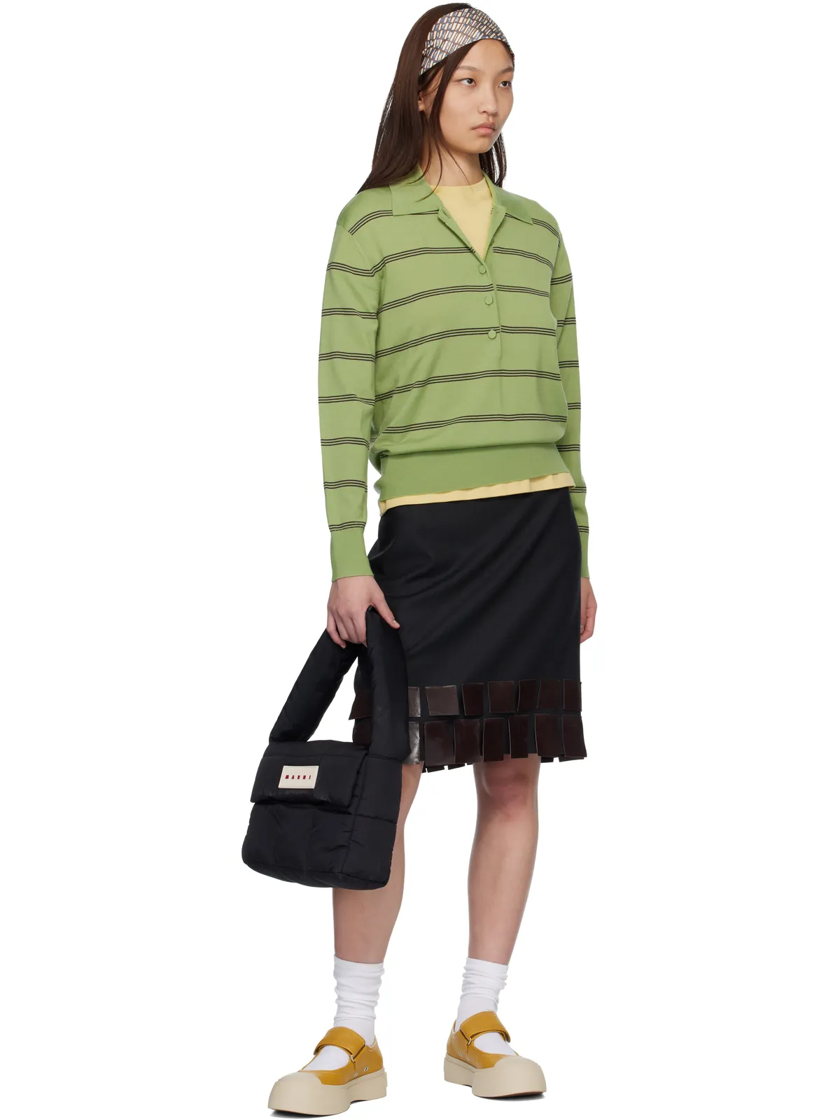 Marni ナッパレザー メリージェーン バレエスニーカー - 画像5