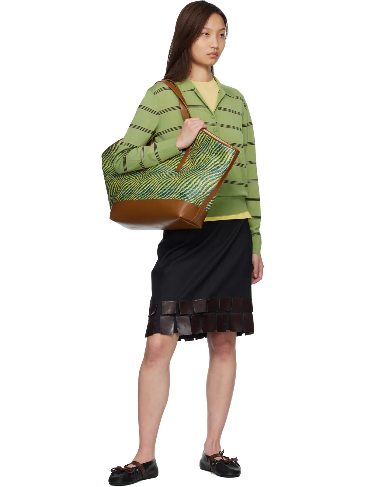 Marni ソフト レザー メリージェーン バレエシューズ - 画像5