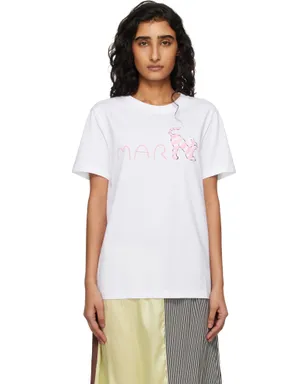 Marni Marni Logo Flock Fluffy Cat ジャージ Tシャツ - サムネイル1