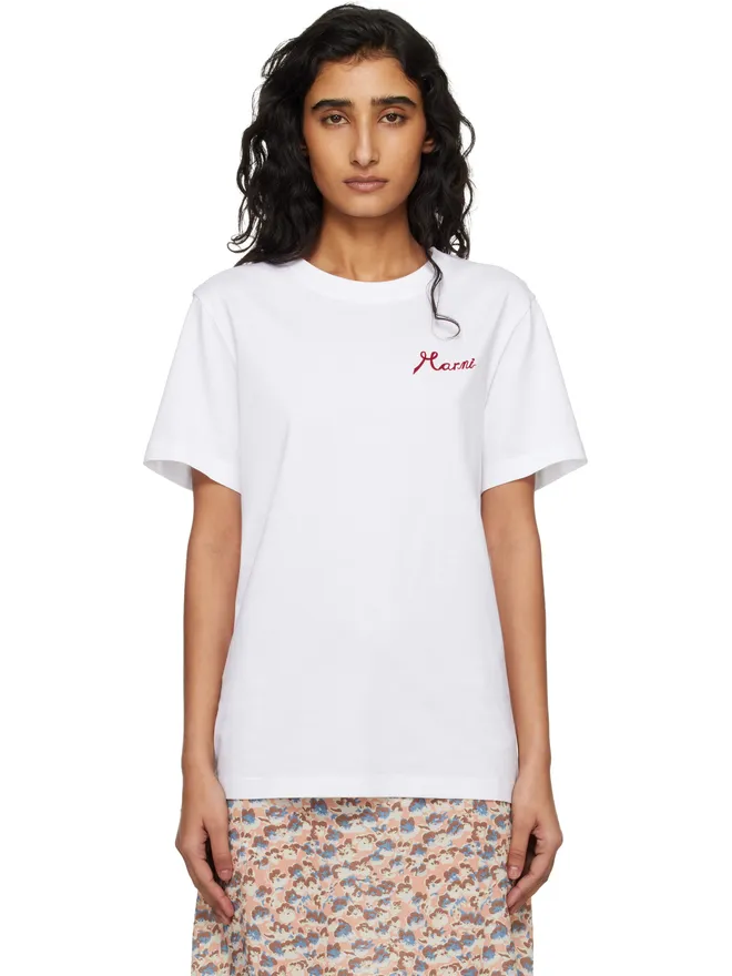 Marni Marni Flocked Marni Logo コットン Tシャツの商品画像