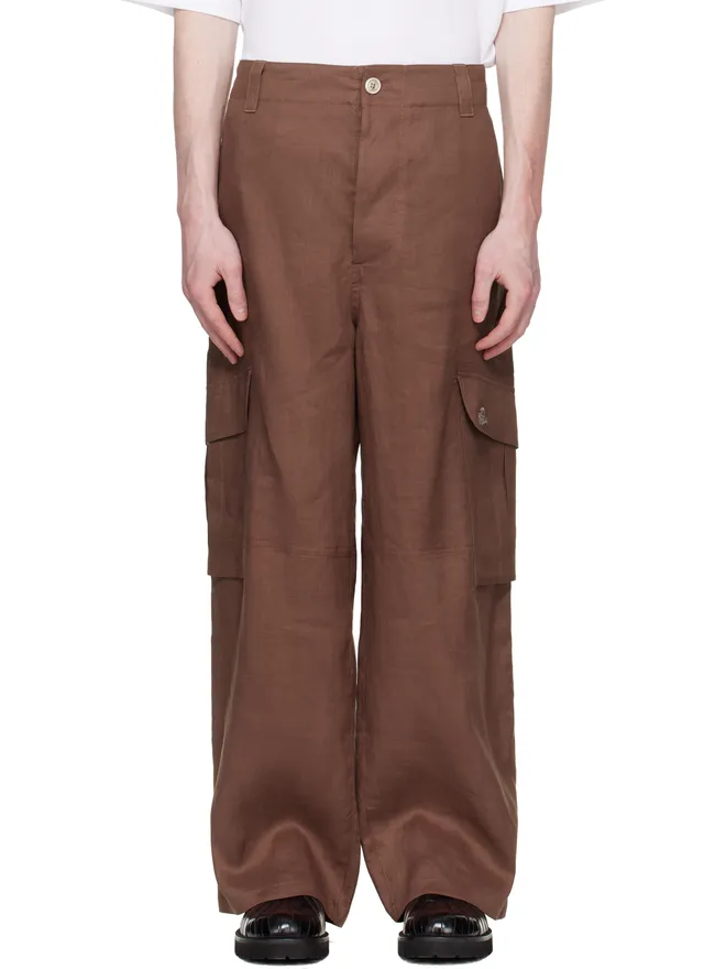 Marni Marni ブラウン Marni Wave Logo ラミー カーゴパンツの商品画像