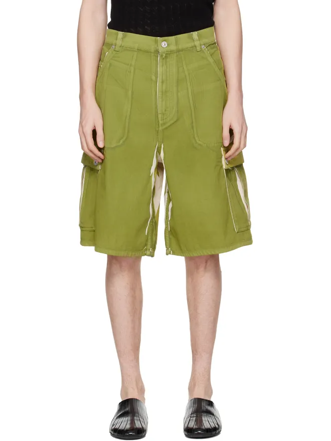 Marni Marni スクリーンプリント デニム カーゴショートパンツの商品画像