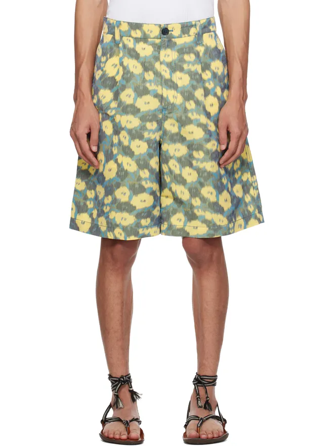 Marni Marni Blurry リネンブレンド フローラル プリント ショートパンツの商品画像