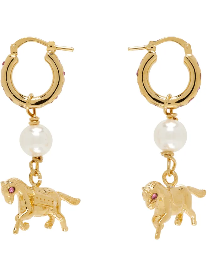 Marni Marni Gold-Plated Horse Charm ピアスの商品画像