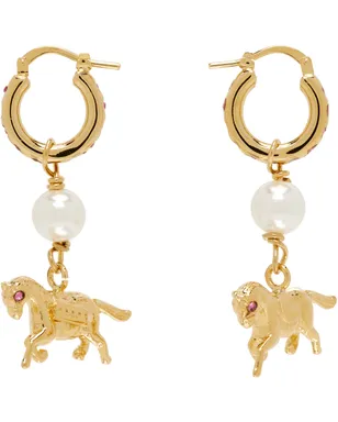 Marni Gold-Plated Horse Charm ピアス - サムネイル1