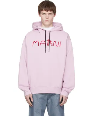 Marni Flocked Marni Animal Alphabet ロゴ フーディ - サムネイル1