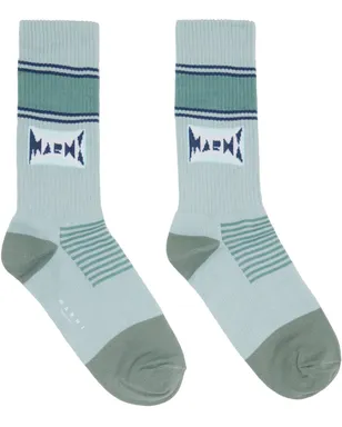 Marni コットンジャカード ロゴ ソックス - サムネイル1