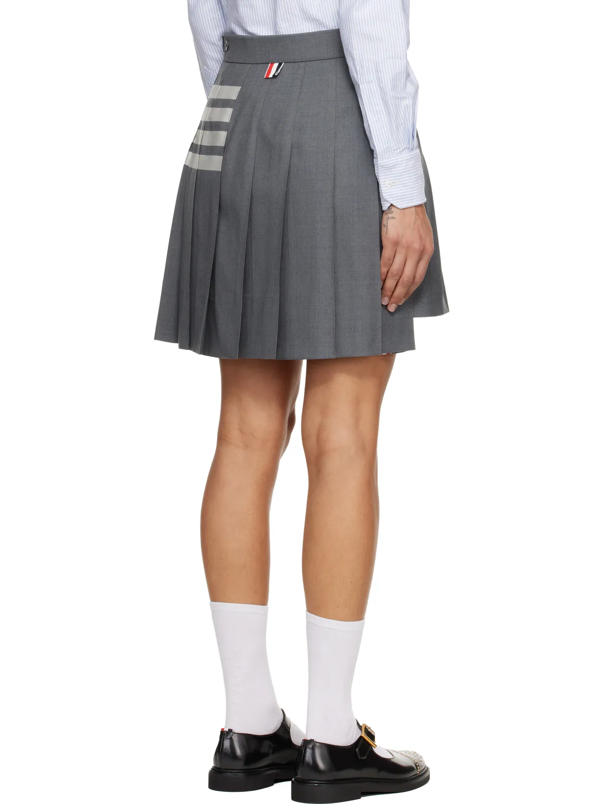 Thom Browne Plain Weave 4-Bar プリーツ ミニスカート - 画像3