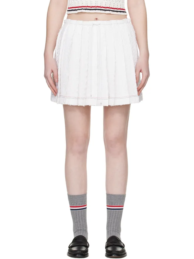 Thom Browne Thom Browne Eyelash ツイード ドローストリング プリーツ ミニスカートの商品画像