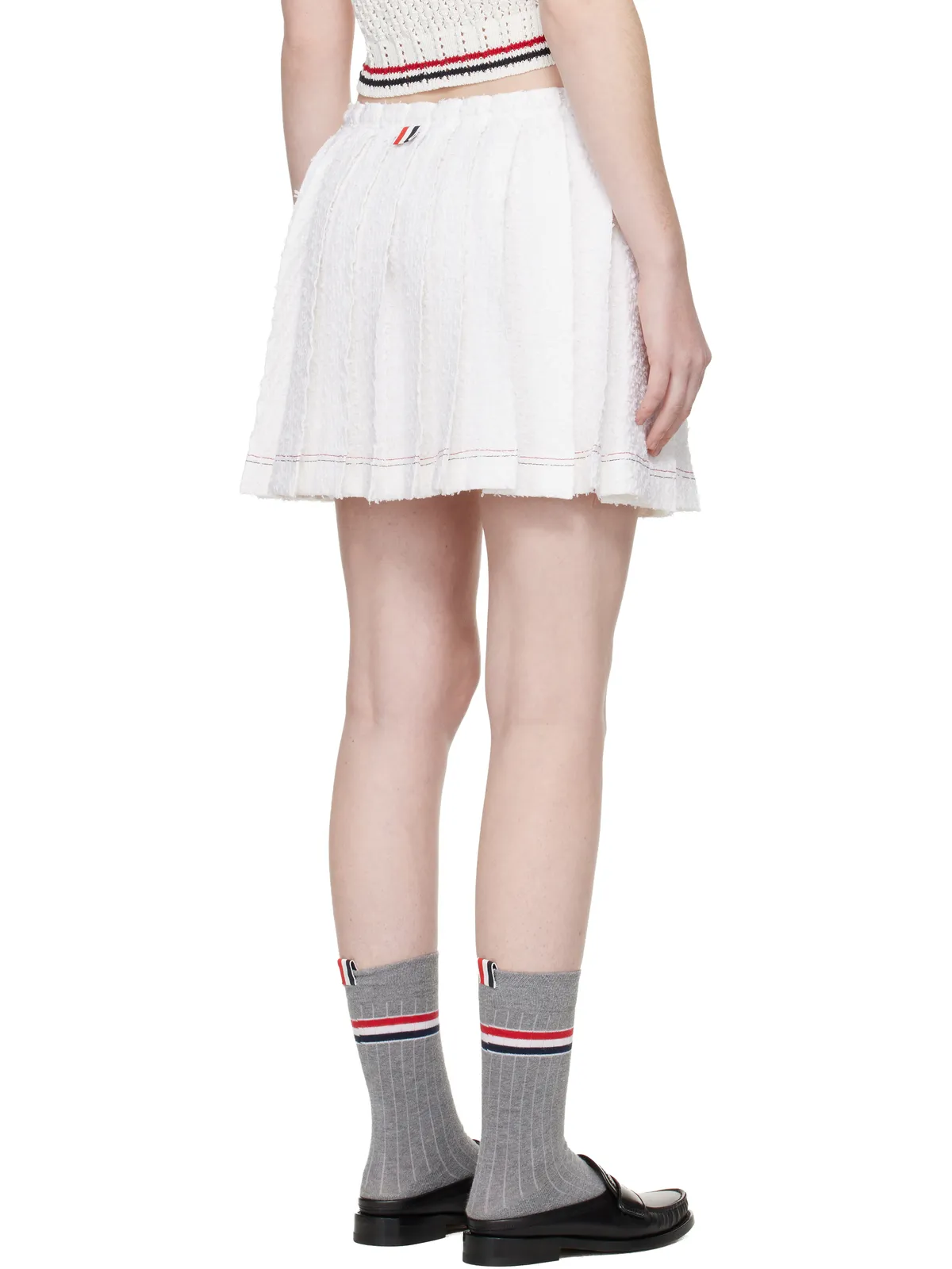 Thom Browne Eyelash ツイード ドローストリング プリーツ ミニスカート - 画像3