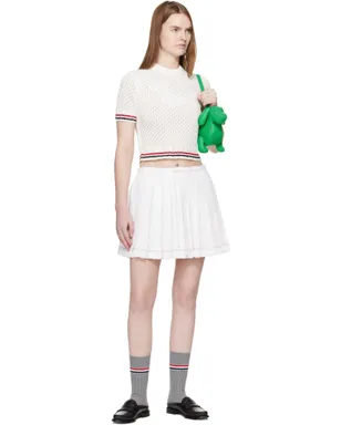 Thom Browne Eyelash ツイード ドローストリング プリーツ ミニスカート - サムネイル4