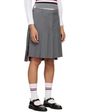 Thom Browne ウール シアサッカー プリーツ ローライズ ミニスカート - サムネイル2