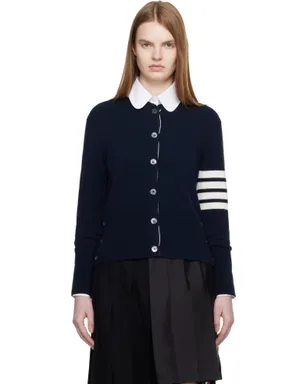 Thom Browne Jersey Intarsia Classic Fit 4-Bar カーディガン - サムネイル1