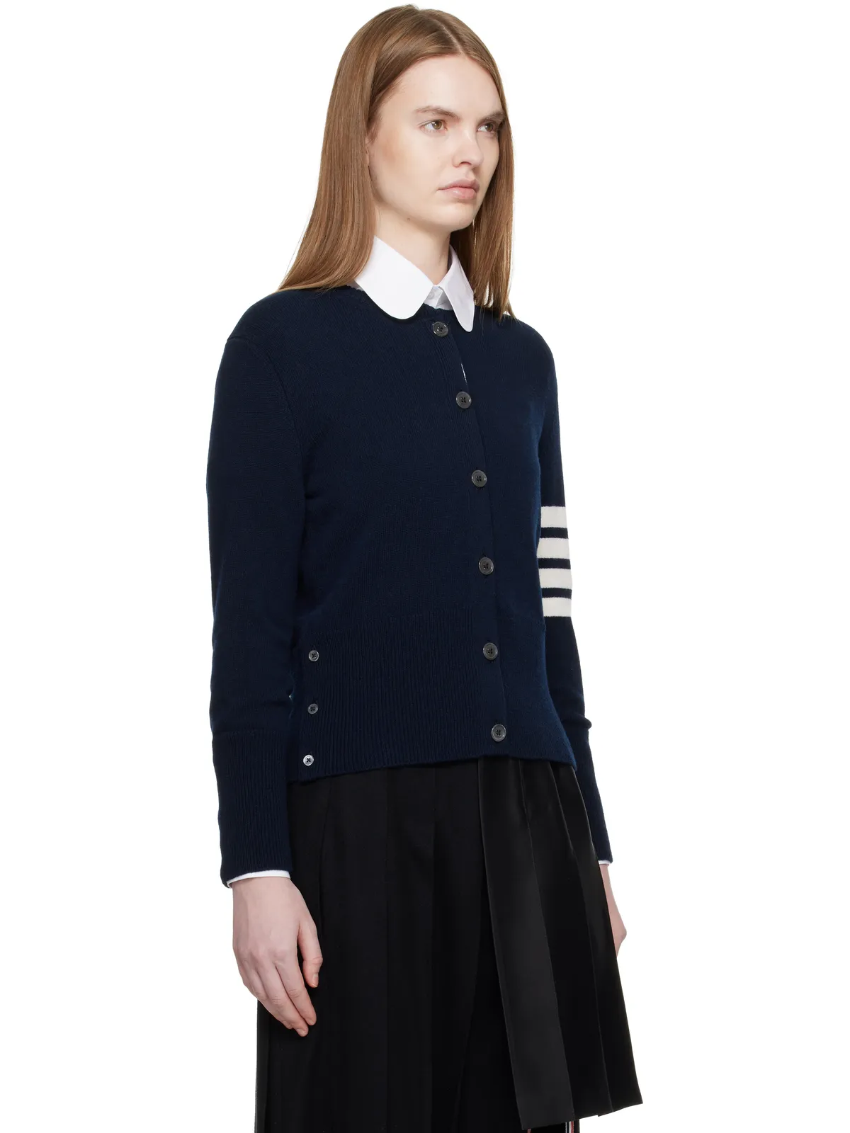Thom Browne Jersey Intarsia Classic Fit 4-Bar カーディガン - 画像2