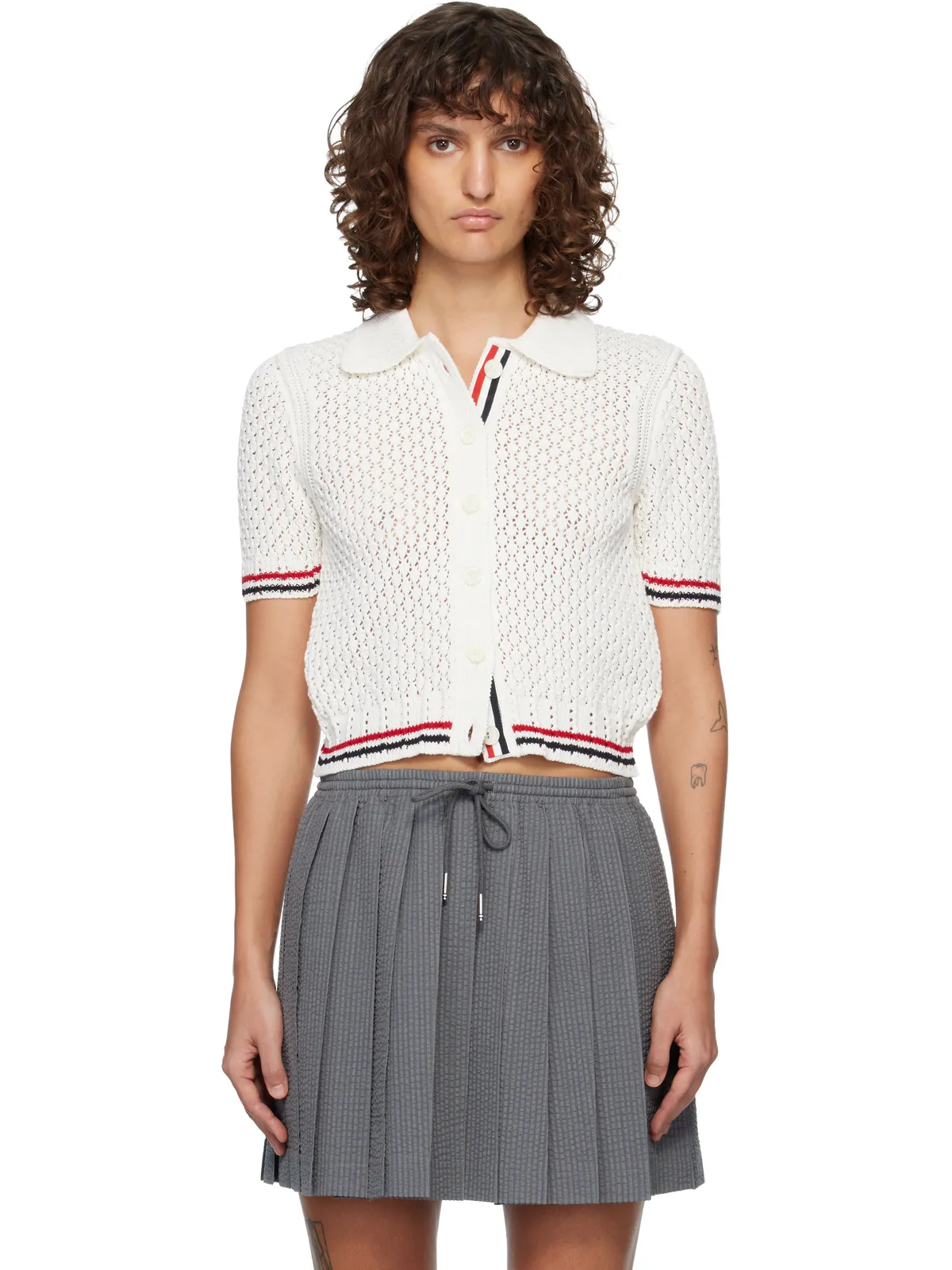 Thom Browne Hector ポインテール 半袖 カーディガン - 画像1
