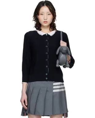 Thom Browne Bobble Stitch Lace Trim メリノウール カーディガン - サムネイル1
