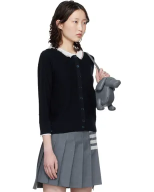 Thom Browne Bobble Stitch Lace Trim メリノウール カーディガン - サムネイル2