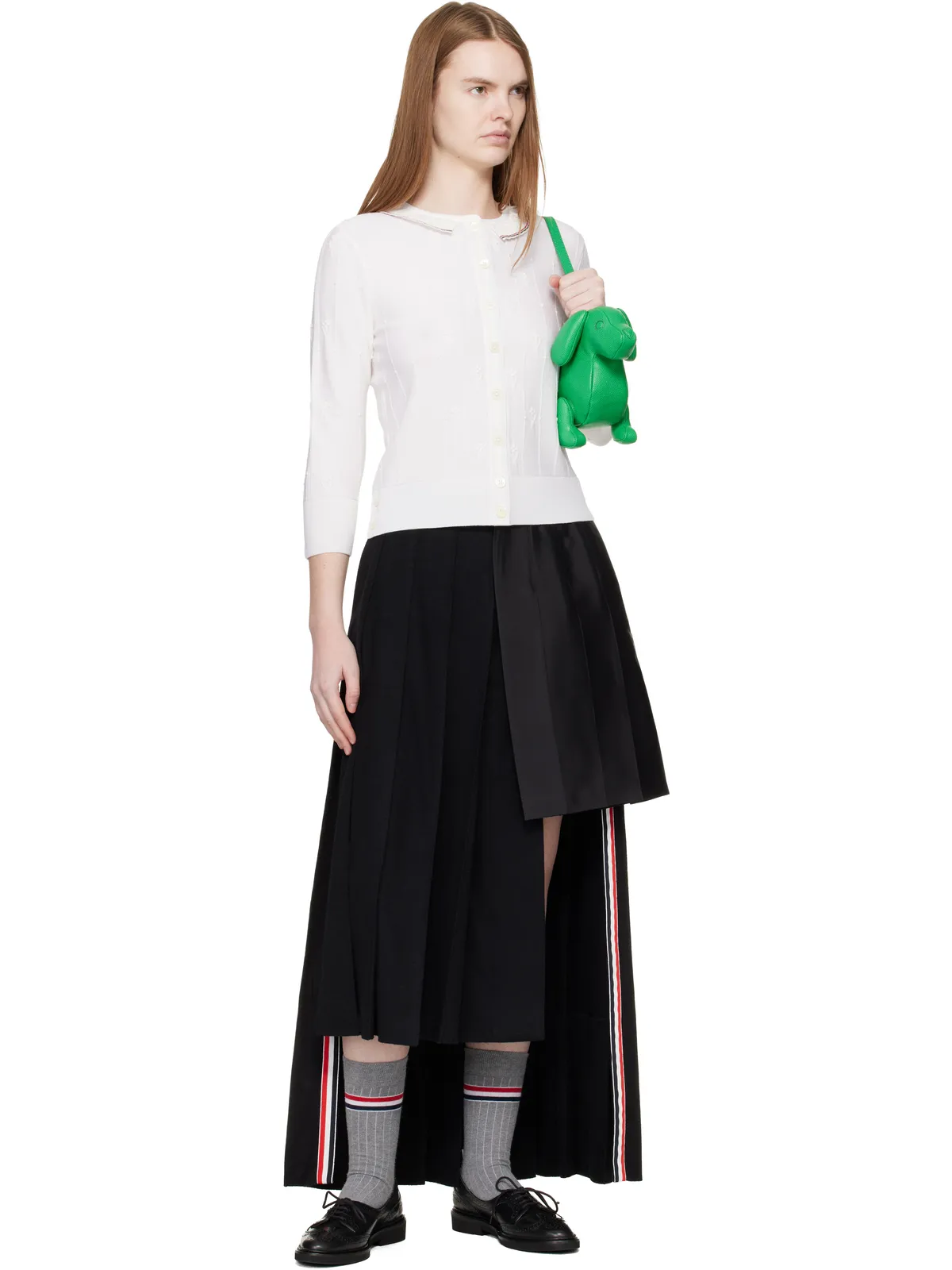 Thom Browne Bobble Stitch 3/4スリーブ カーディガン - 画像4