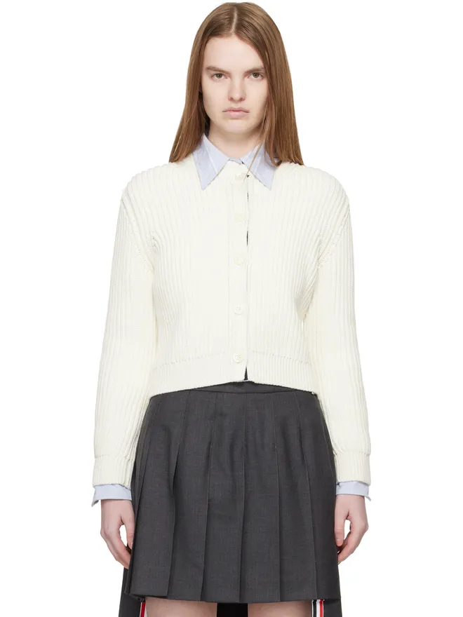 Thom Browne Thom Browne Full Stitch クロップド クルーネック カーディガンの商品画像