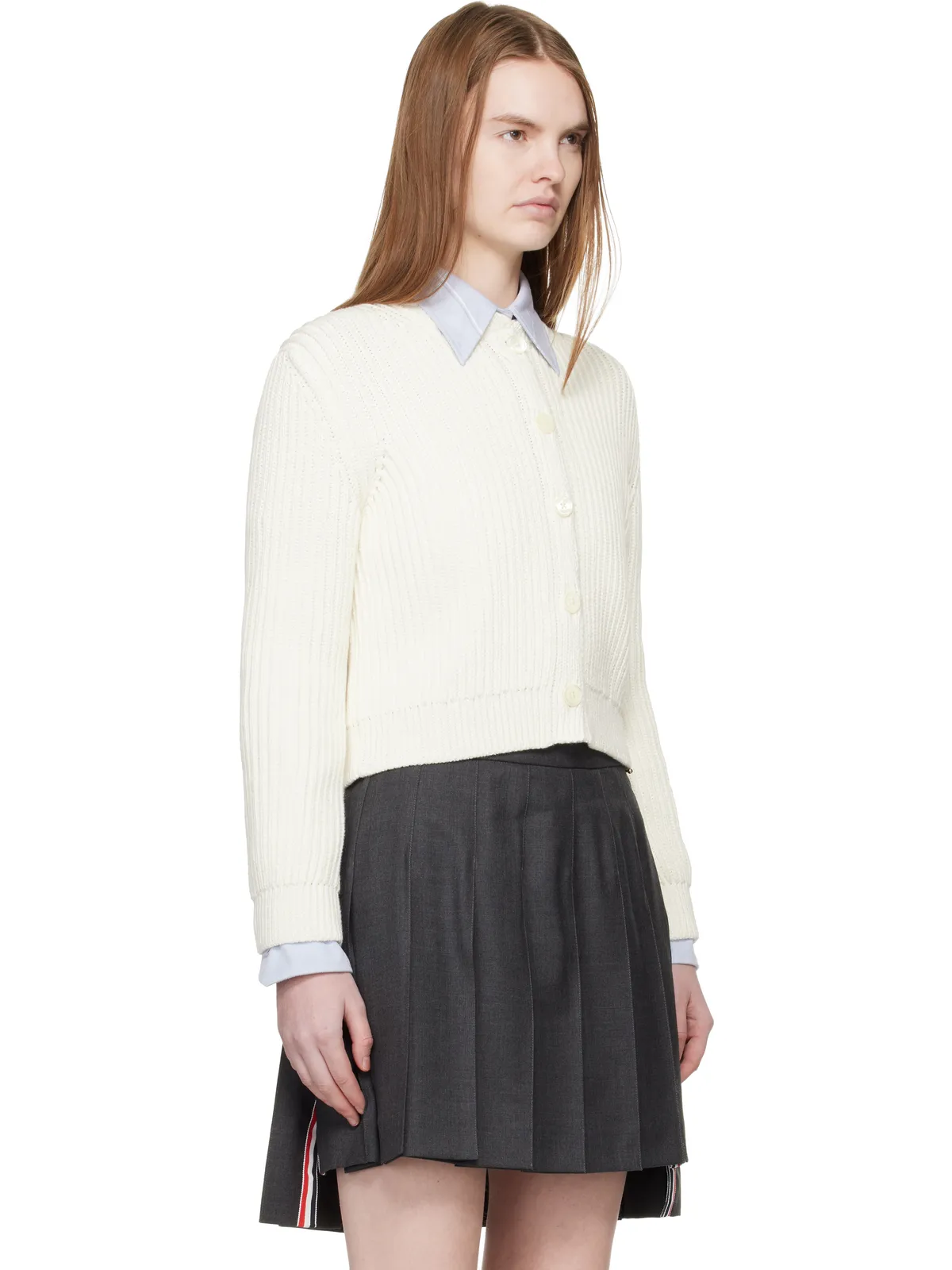 Thom Browne Full Stitch クロップド クルーネック カーディガン - 画像2