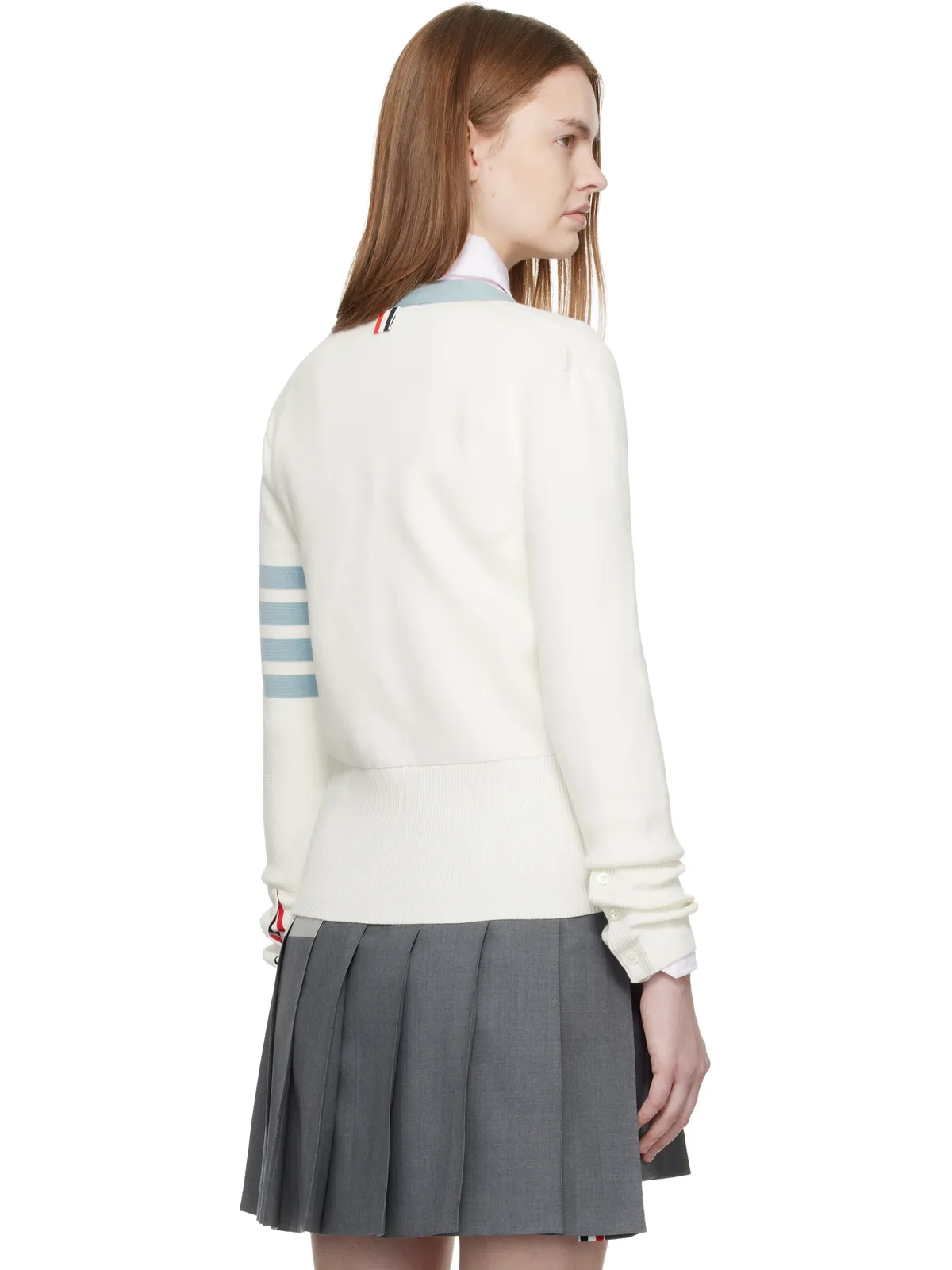 Thom Browne Milano Stitch Cotton 4-Bar カーディガン - 画像3