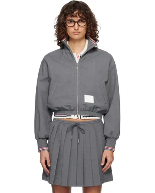 Thom Browne ウール シアサッカー ジップアップ トラックジャケット - サムネイル1